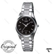ساعت کاسیو بند فلزی LTP-1274D-1A زنانه صفحه مشکی Casio-10277-L