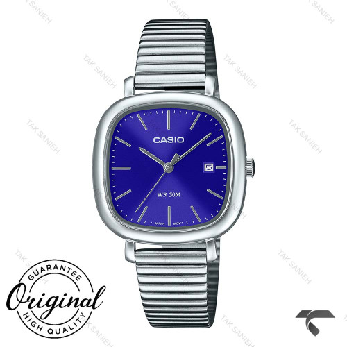 ساعت کاسیو مربعی زنانه LTP-B166D-2AV سیلور صفحه سرمه ای Casio-10299-L