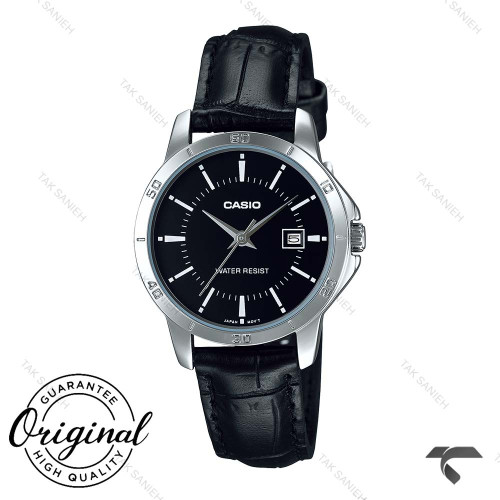 ساعت کاسیو اورجینال زنانه LTP-V004L-1A بند چرم مشکی Casio-10315-L ساعت کاسیو اورجینال زنانه LTP-V004L-1A بند چرم مشکی Casio-10315-L