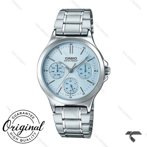 ساعت کاسیو کورنوگراف LTP-V300D-2A سیلور صفحه تیفانی Casio-10337-L