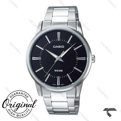 ساعت مچی کاسیو مردانه MTP-1303D-1AV سیلور صفحه مشکی Casio-10356-G