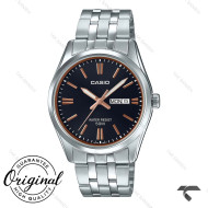 ساعت کاسیو مردانه MTP-1335D-1A2V صفحه مشکی ایندکس رزگلد Casio-10364-G