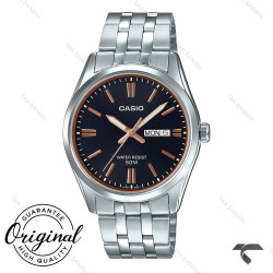 ساعت کاسیو مردانه MTP-1335D-1A2V صفحه مشکی ایندکس رزگلد Casio-10364-G