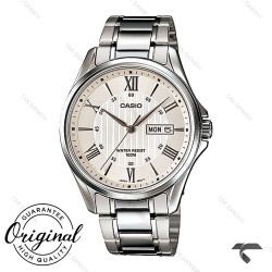 ساعت کاسیو مردانه MTP-1384D-7AV دو تقویمه سیلور Casio-10374-G