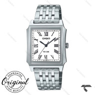 ساعت کاسیو مستطیلی مردانه MTP-B190D-7BV سیلور صفحه سفید Casio-10378-G