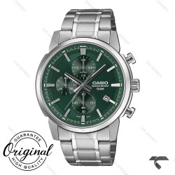 ساعت کاسیو MTP-E510D-3AV مردانه کورنوگراف سیلور صفحه سبز Casio-10383-G