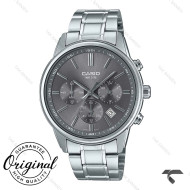 ساعت کاسیو مردانه سه موتوره MTP-E515D-8AV سیلور صفحه خاکستری Casio-10389-G