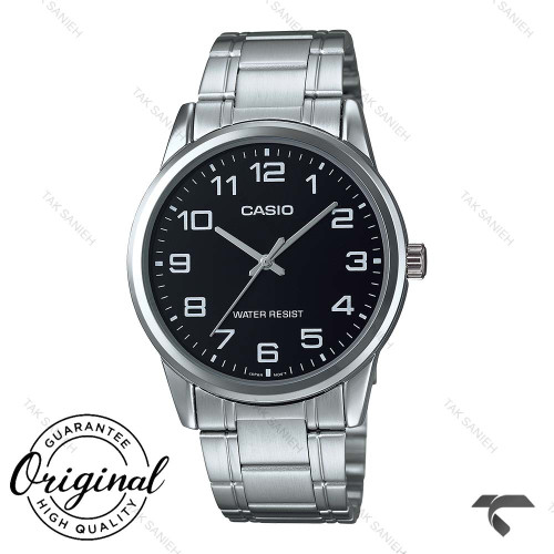 کاسیو مردانه MTP-V001D-1BU سیلور صفحه مشکی Casio-10394-G