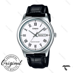 کاسیو کلاسیک MTP-V006L-7BU بند چرم مشکی صفحه سفید Casio-10415-G