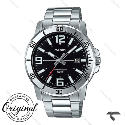 ساعت مچی کاسیو MTP-VD01D-1BV مردانه سیلور صفحه مشکی Casio-10420-G ساعت مچی کاسیو MTP-VD01D-1BV مردانه سیلور صفحه مشکی Casio-10420-G