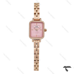 ساعت دنیل ولینگتون کوادرو مینی رزگلد صفحه صورتی بندفلزی DW-10683-L