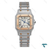 کارتیه سانتوس زنانه دو رنگ رزگلد صفحه سفید Cartier-8751-M-L