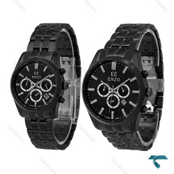 ساعت ست انزو EC-3122 سه موتوره فول مشکی اورجینال Enzo-8765-S