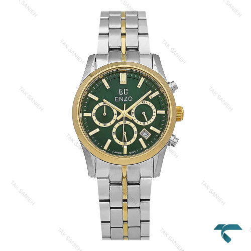 ساعت مچی زنانه انزو دورنگ طلایی EC-3122 سه موتوره صفحه سبز Enzo-8776-L ساعت مچی زنانه انزو دورنگ طلایی EC-3122 سه موتوره صفحه سبز Enzo-8776-L