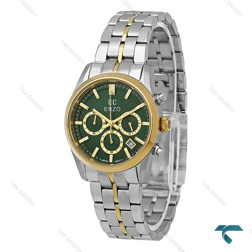 ساعت مچی زنانه انزو دورنگ طلایی EC-3122 سه موتوره صفحه سبز Enzo-8776-L ساعت مچی زنانه انزو دورنگ طلایی EC-3122 سه موتوره صفحه سبز Enzo-8776-L