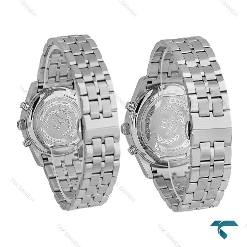 ست ساعت انزو کورنوگراف EC-3122 سیلور صفحه سبز Enzo-8789-S ست ساعت انزو کورنوگراف EC-3122 سیلور صفحه سبز Enzo-8789-S