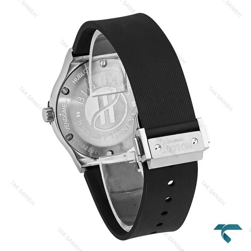 هابلوت زنانه دورنگین مشکی قاب سیلور Hublot-8804-L هابلوت زنانه دورنگین مشکی قاب سیلور Hublot-8804-L