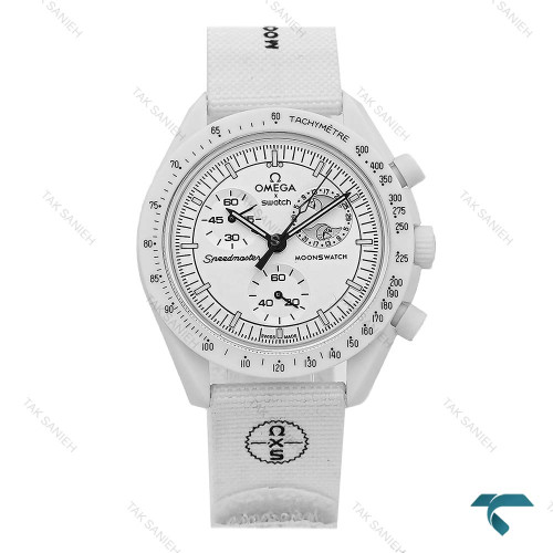 ساعت مچی امگا سواچ بند برزنتی جدید سفید Swatch-8845-U ساعت مچی امگا سواچ بند برزنتی جدید سفید Swatch-8845-U