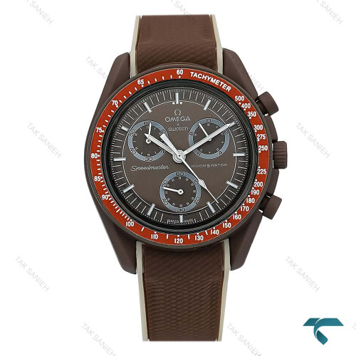 ساعت مچی امگا سواچ قهوه ای بند رابر Swatch-8847-U ساعت مچی امگا سواچ قهوه ای بند رابر Swatch-8847-U