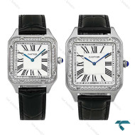 ساعت ست کارتیر دومونت سیلور دورنگین Cartier-8887-S