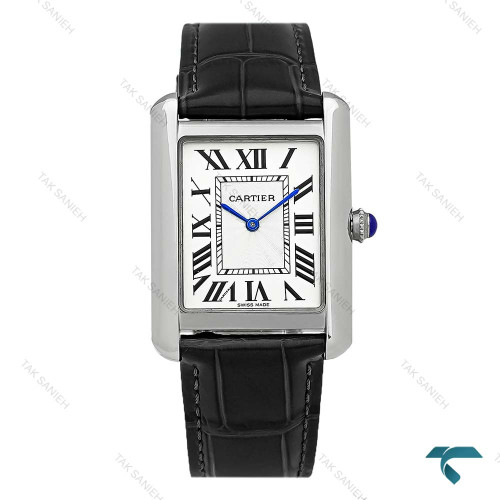 کارتیه تانک بند چرم مشکی مردانه Cartier-8891-G کارتیه تانک بند چرم مشکی مردانه Cartier-8891-G