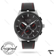 ساعت لاکسمی 8131-3 مردانه کورنوگراف سیلور بند چرم مشکی Laxmi-9152-G