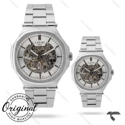 ست ساعت لاکسمی 8150-3 سیلور صفحه اسکلتون Laxmi-9219-S