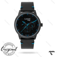 ساعت لاکسمی 8152-1 مردانه مشکی بند چرم Laxmi-9224-G