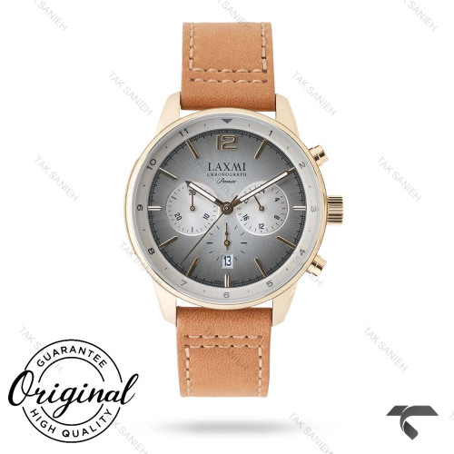 ساعت بند چرم قهوه ای لاکسمی 8161-1 قاب طلایی صفحه خاکستری Laxmi-9248-G ساعت بند چرم قهوه ای لاکسمی 8161-1 قاب طلایی صفحه خاکستری Laxmi-9248-G