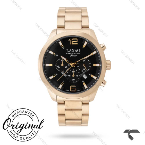 ساعت مردانه 8162-4 لاکسمی طلایی صفحه مشکی Laxmi-9253-G ساعت مردانه 8162-4 لاکسمی طلایی صفحه مشکی Laxmi-9253-G