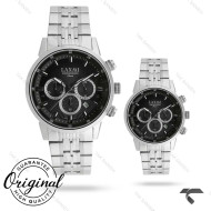 ست ساعت لاکسمی 8546-10 سیلور صفحه مشکی Laxmi-9504-S