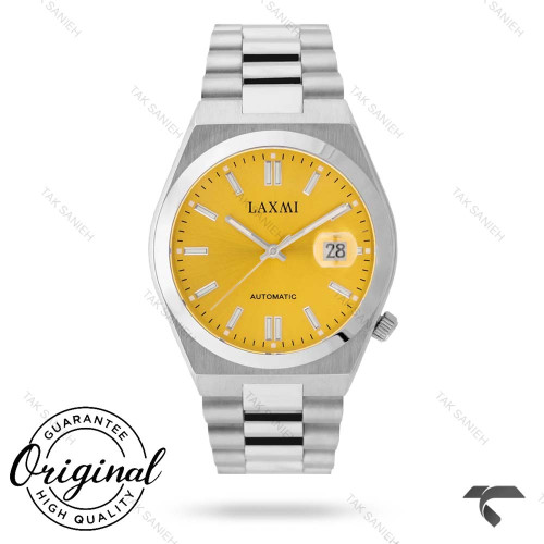 ساعت اتوماتیک لاکسمی 8559-2 مردانه سیلور صفحه زرد Laxmi-9533-G