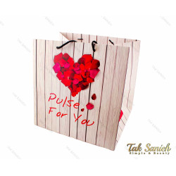 پاکت مخصوص کادو طرح قلب رزی سایز بزرگ مدل Pocket-2891-L