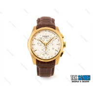ساعت تیسوت مردانه بند چرم طلایی مدل Tissot-1473-G