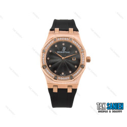 ساعت AP ای پی زنانه نگین دار رزگلد مشکی Audemars-2318-L