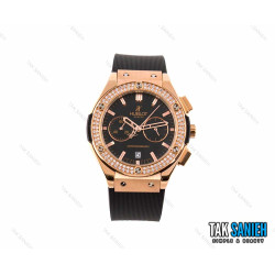 ساعت هابلوت زنانه سه موتوره نگین دار مشکی Hublot-2594-L