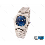 ساعت پتک فلیپ ناتیلوس زنانه نقره ای صفحه سرمه ای Patek-2470-L