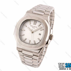 ساعت مچی مردانه پتک فیلیپ ناتیلوس سیلور صفحه سفید Patek-2473-G