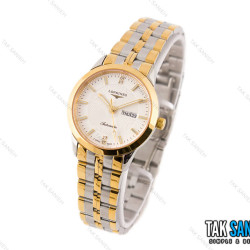 ساعت لونژین زنانه طلایی نقره ای صفحه سفید Longines-2188-L