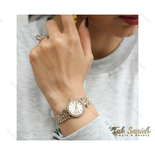 ساعت مایکل کورس زنانه دورنگ رزگلد دورنگین Michael-2095-L