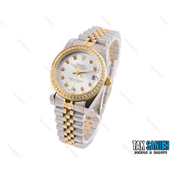 رولکس DateJust زنانه دورنگین دورنگ طلایی صفحه سیلور Rolex-2309-L