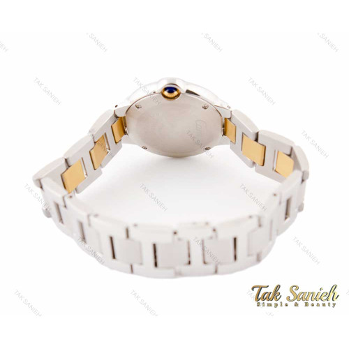 ساعت کارتیه زنانه بالن بلو طلایی سیلور مدیوم Cartier-3111-L