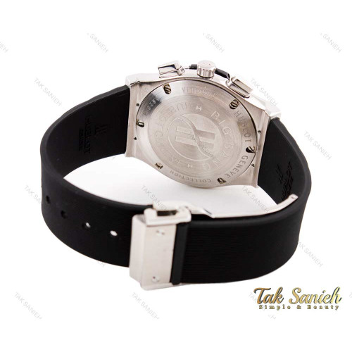 ساعت مچی هابلوت مردانه سه موتوره سیلور مشکی Hublot-3118-G ساعت مچی هابلوت مردانه سه موتوره سیلور مشکی Hublot-3118-G