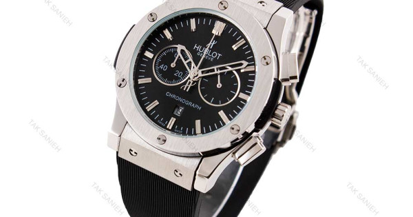 ساعت مچی هابلوت مردانه سه موتوره سیلور مشکی Hublot-3118-G