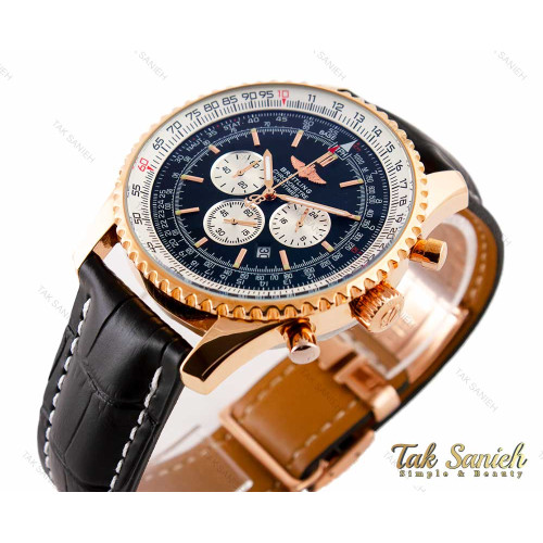ساعت خلبانی برایتلینگ مردانه رزگلد مشکی Breitling-3124-G ساعت خلبانی برایتلینگ مردانه رزگلد مشکی Breitling-3124-G