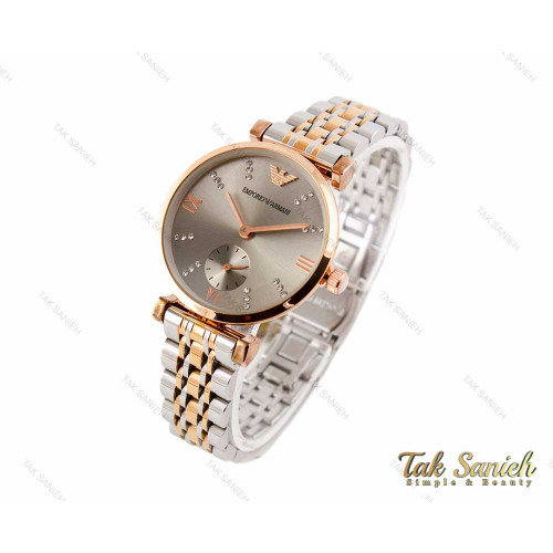 امپریو آرمانی زنانه زیر ثانیه دار تک موتوره صفحه طوسی Armani-7994-L